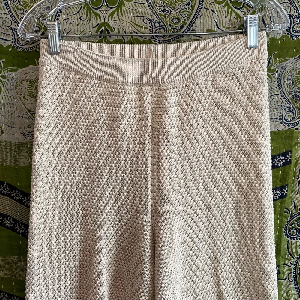 Free People Beach Oatmeal Hailey Sweater/ Pants Waffle Knit Set Size Small - Picture 8 of 16